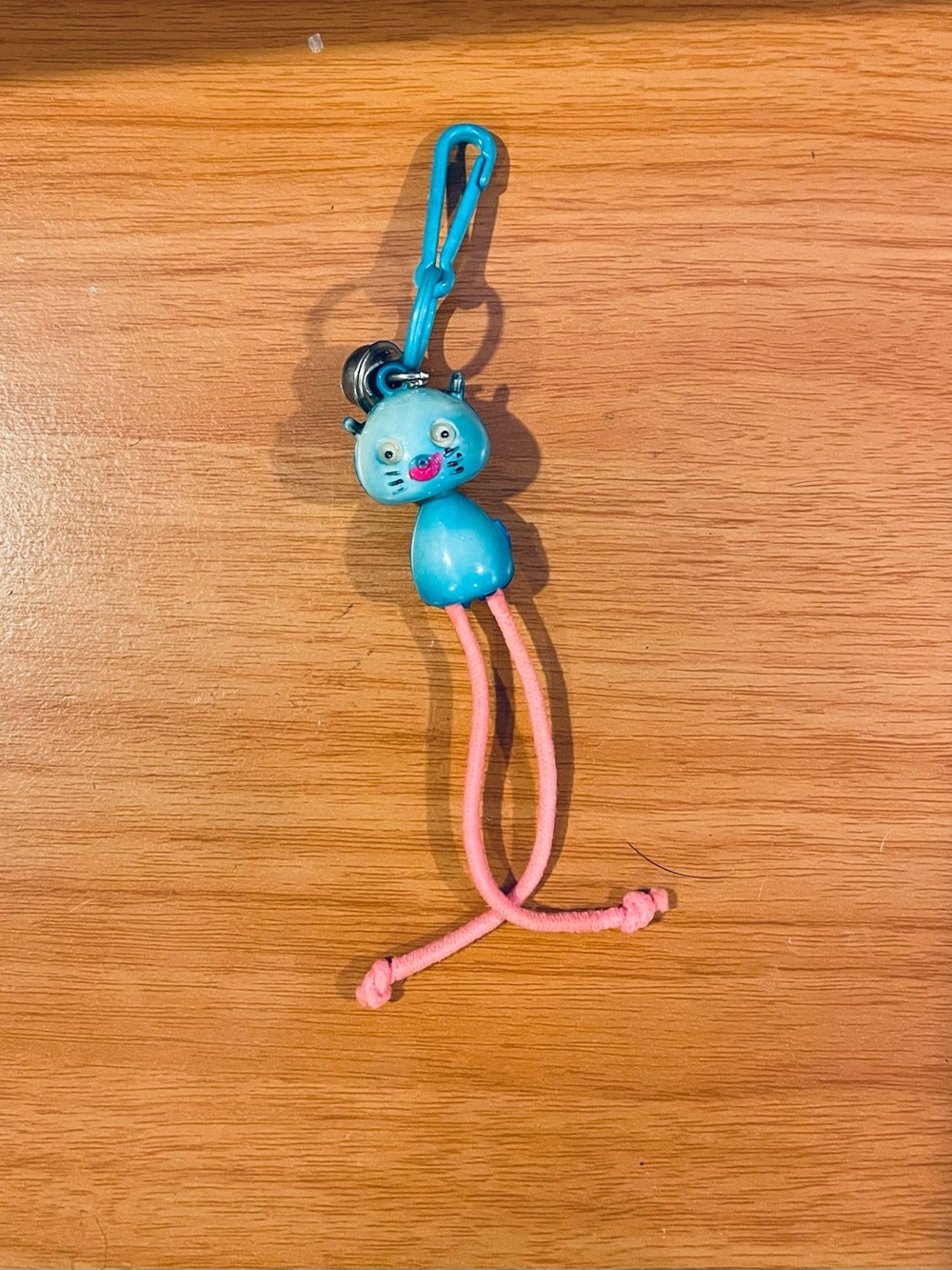 Vintage 1980s Bell Charm Blue Cat 80s Clip On Necklace